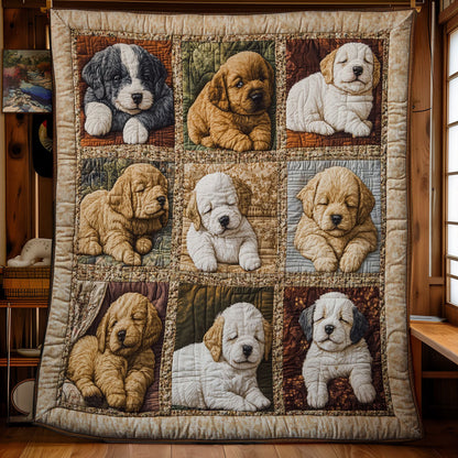 Cute Sleeping Puppy WY1801063CL Quilt