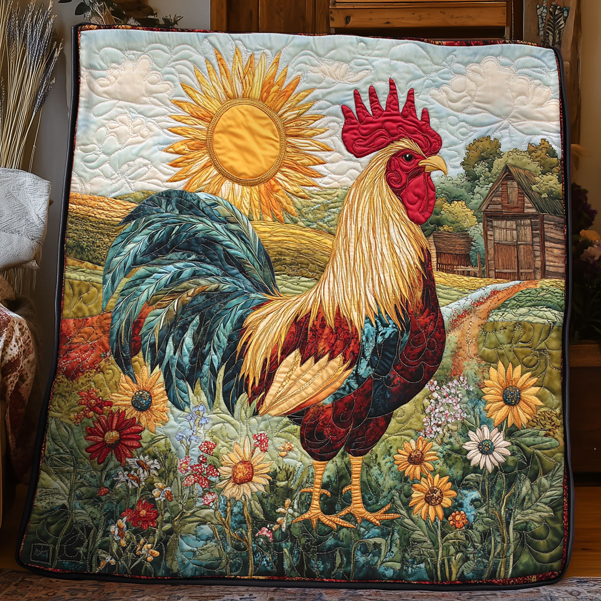 Chicken Sunflower WX3105012CL Quilt
