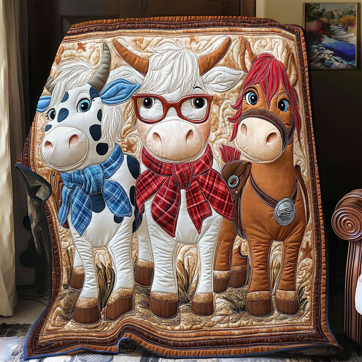Cow In Cowboy Style WY1701031CL Quilt