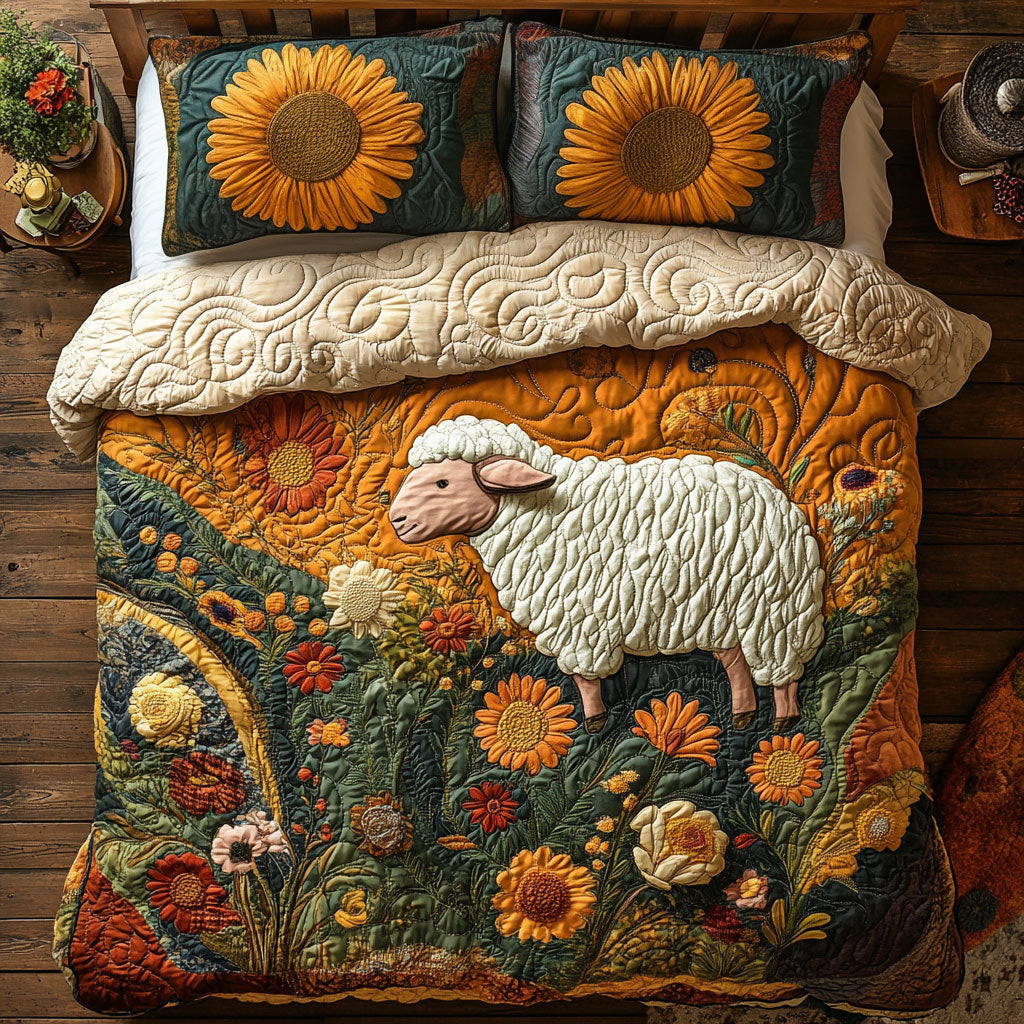 Sheep In Flower Farm WY1203141CL Duvet Cover Set