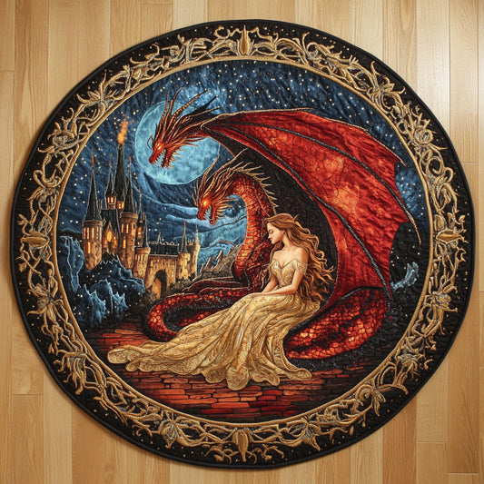 Dragon Moonrise WN0307022CL Quilted Round Mat