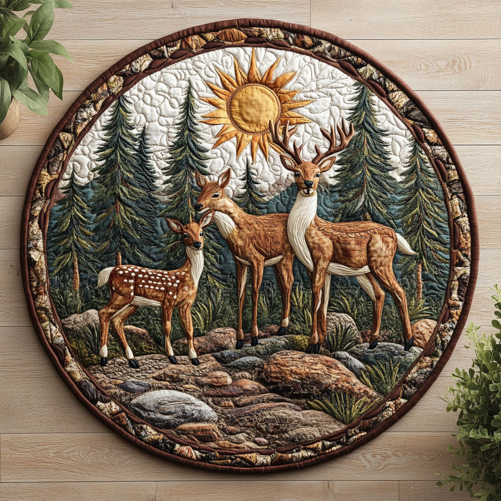 Deer Forest CW1807047CL Quilted Round Mat