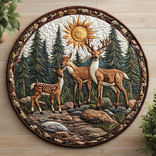 Deer Forest CW1807047CL Quilted Round Mat