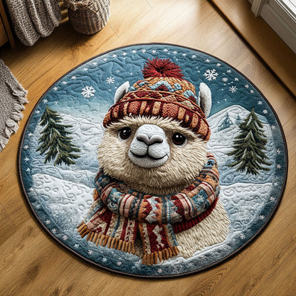 Llama Journey CP1711073CL Quilted Round Mat