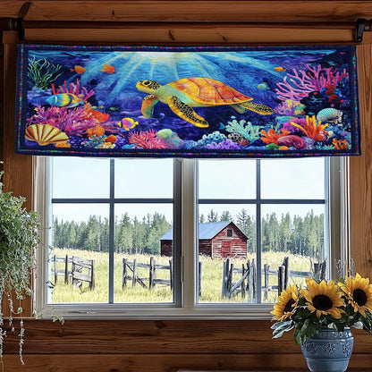 Radian Ocean Turtle WY0406039CL Quilted Valance
