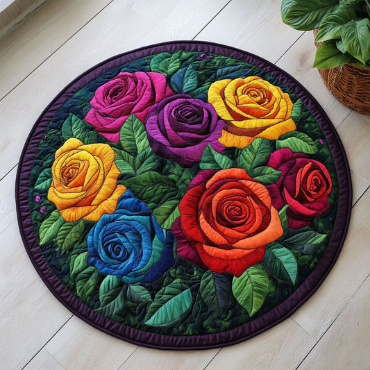 Colorful Roses CW1806021CL Quilted Round Mat