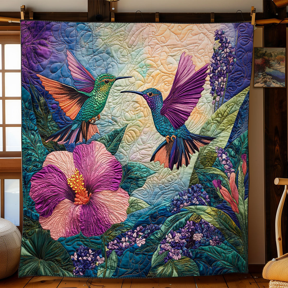 Hummingbird And Blossom WN0307031CL Quilt