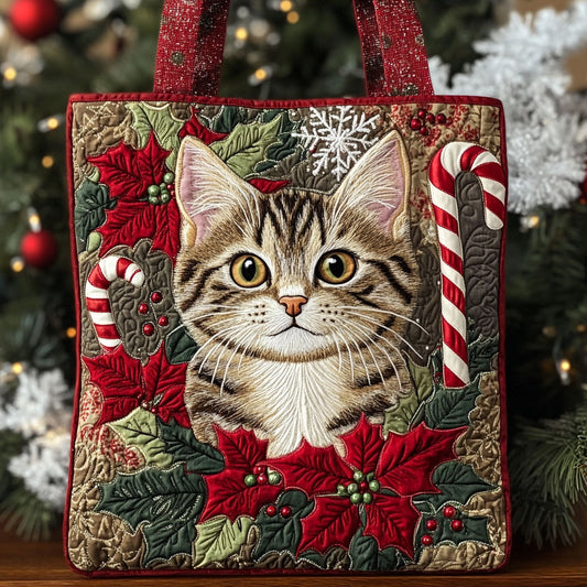 Christmas Cat Joy WN2609008CL Quilted Tote Bag
