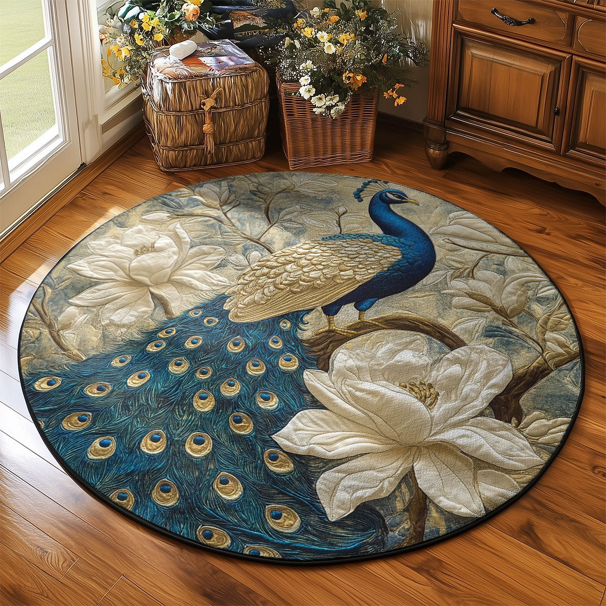 Majestic Peacock WY2003125CL Quilted Round Mat