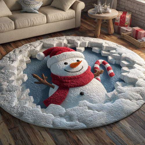 Snowman Dream CW1111053CL Quilted Round Mat