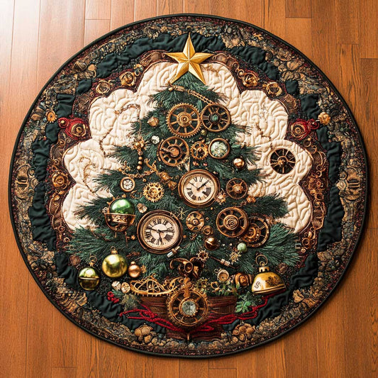Copper Christmas Tree WN1005009CL Quilted Round Mat