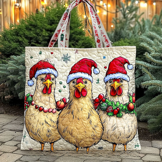 Joyful Chicken WN0810034CL Quilted Tote Bag