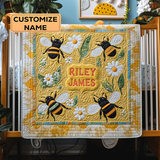 Honey Hugs WY3107008CL Personalized Baby Quilt