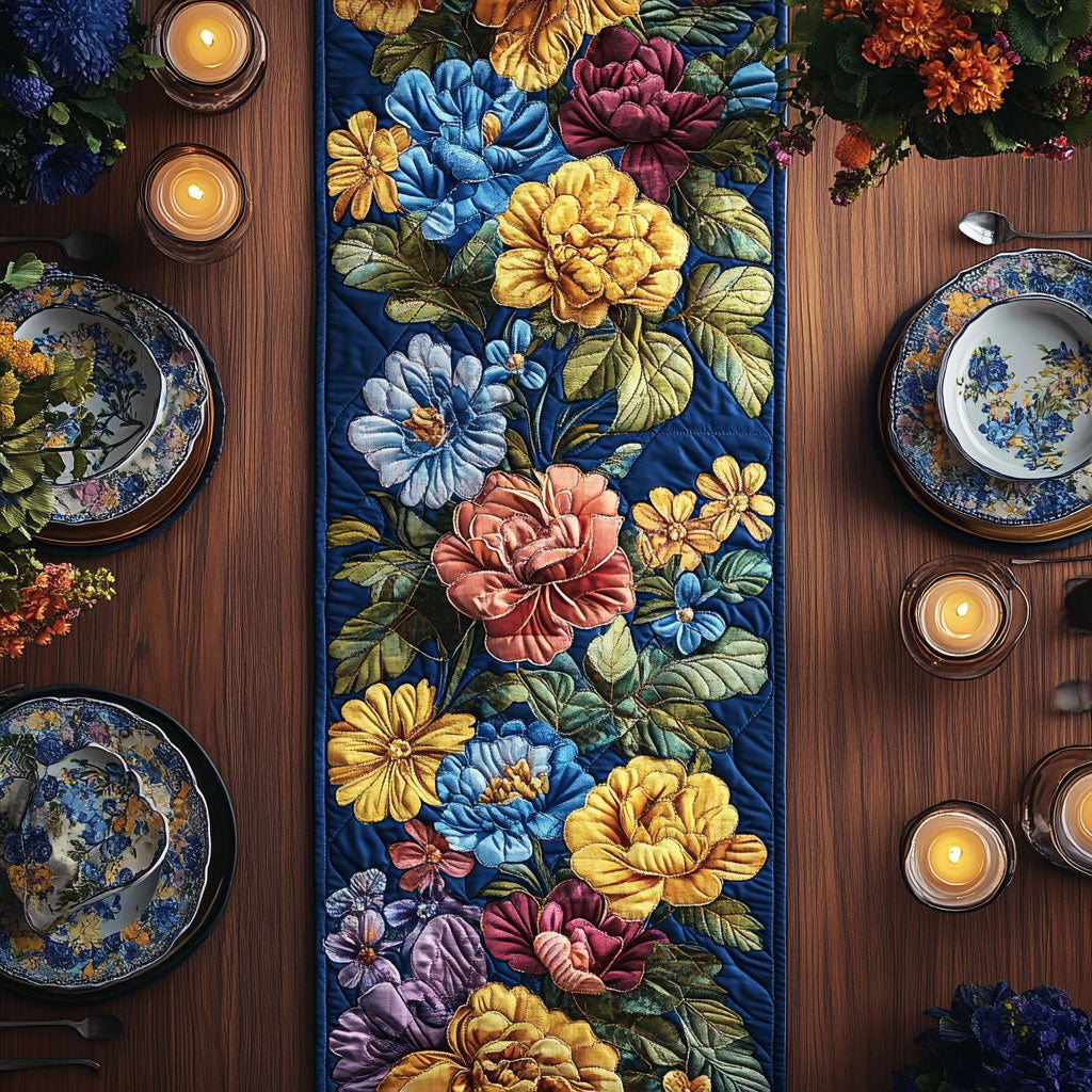 Flower Garden CW1301175CL Quilted Table Runner