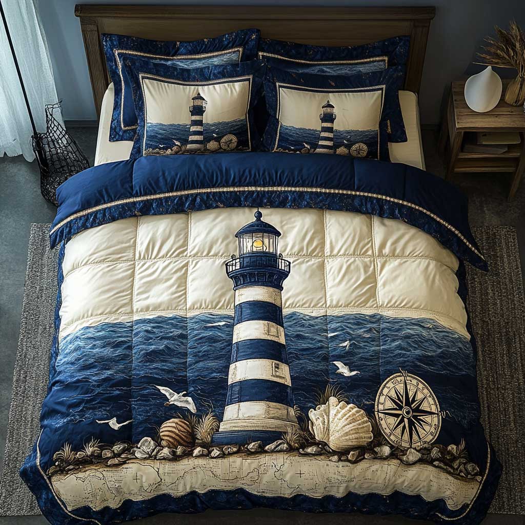 Stormy Waves Lighthouse WN1003056CL Duvet Cover Set