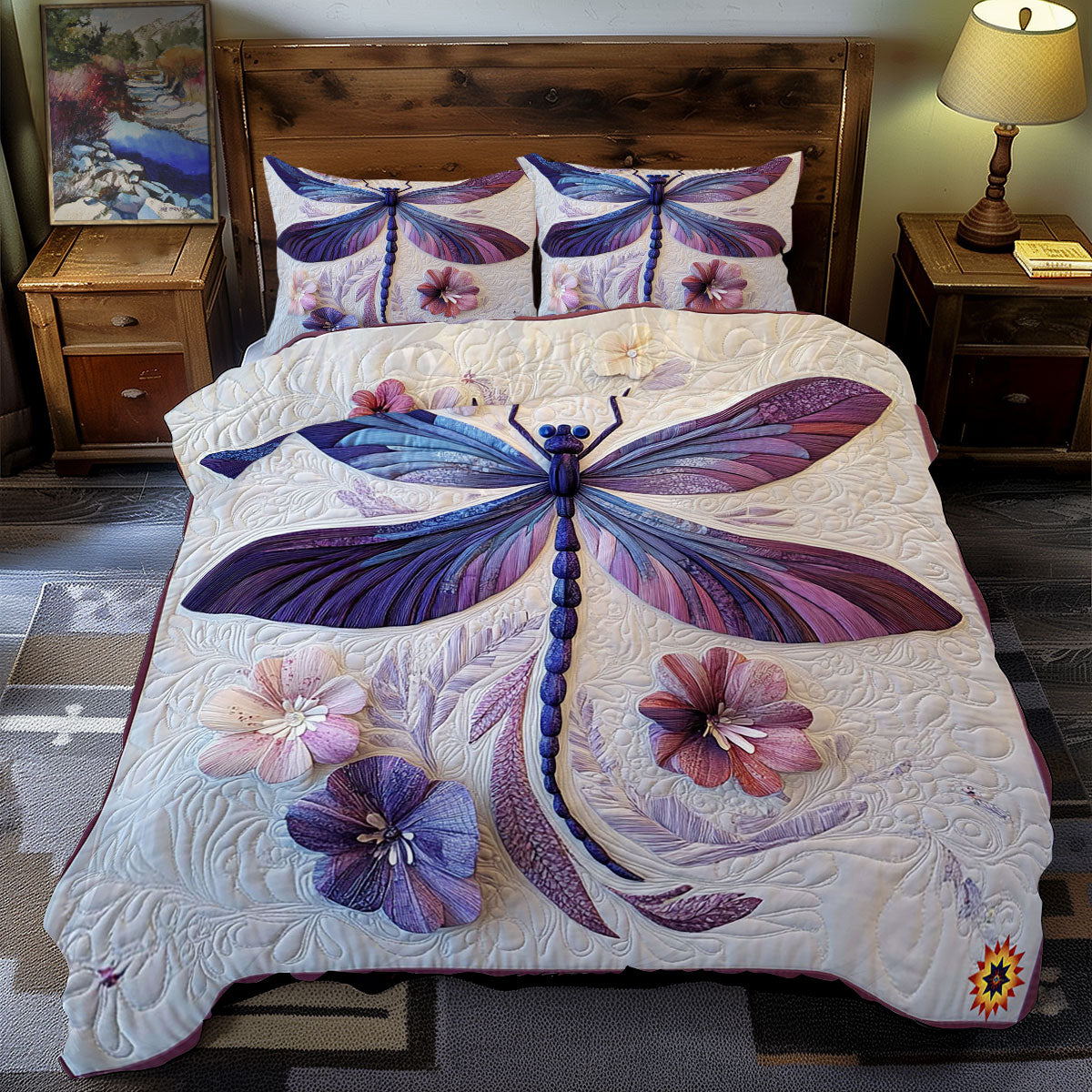 Dragonfly Purple WY2511051CL Duvet Cover Set