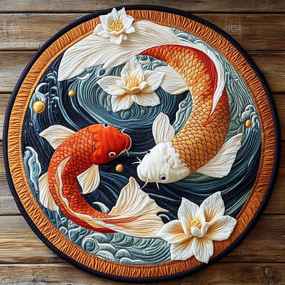 Koi Embrace WY0508007CL Quilted Round Mat