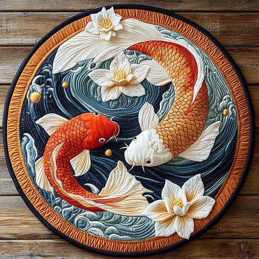 Koi Embrace WY0508007CL Quilted Round Mat