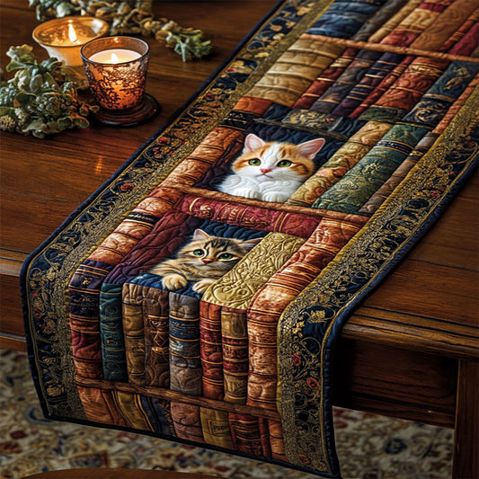 The Meow Library CM0705016CL Quilted Table Runner