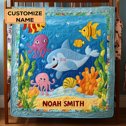 Little Ocean Explorer WY1807025CL Personalized Baby Quilt