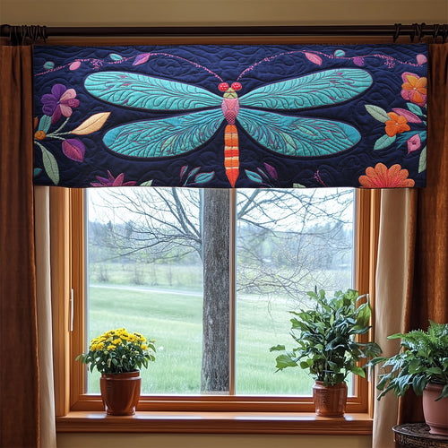 Floral Dragonfly WX0905024CL Quilted Valance