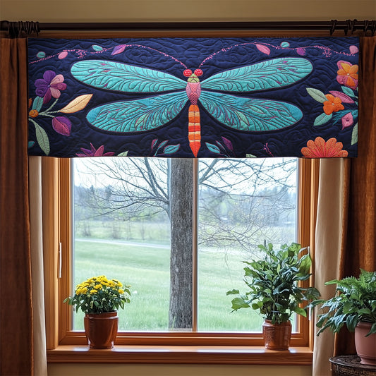 Floral Dragonfly WX0905024CL Quilted Valance