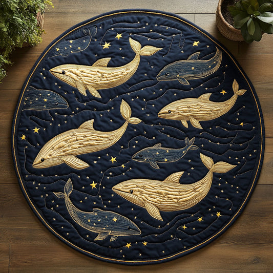 Golden Whales CW0306020CL Quilted Round Mat