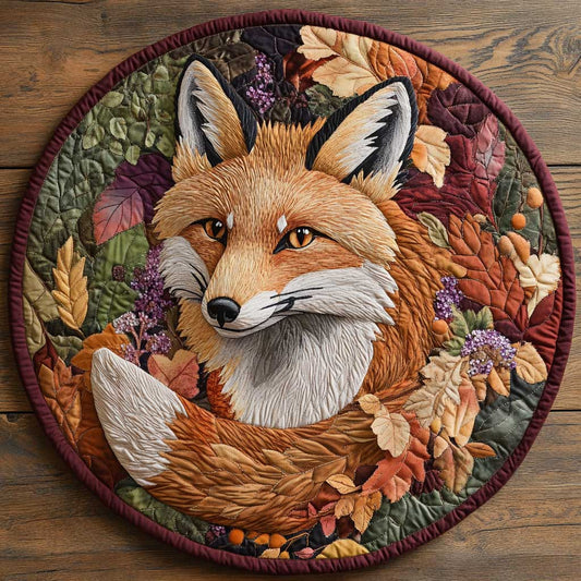 Adorable Fox CQ0605019CL Quilted Round Mat