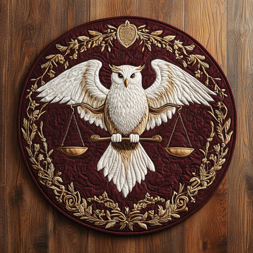 Crowned Owl WN2307004CL Quilted Round Mat