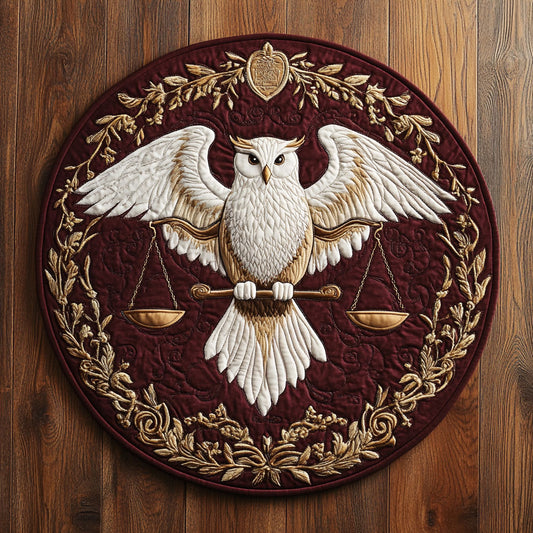 Crowned Owl WN2307004CL Quilted Round Mat