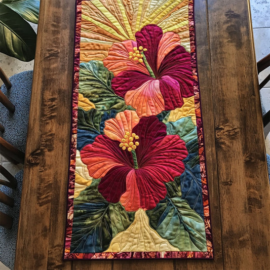 Hibiscus WY1806046CL Quilted Table Runner