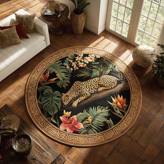 Tropical Leopard CW2008009CL Quilted Round Mat
