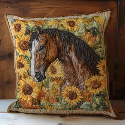 Horse And Sunflower WY0402079CL Quilt Pillow Case