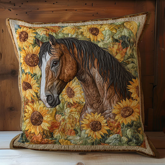 Horse And Sunflower WY0402079CL Quilt Pillow Case