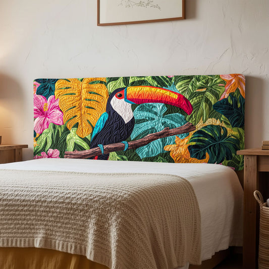 Tropical Toucan QA1712015CL Quilted Headboard Slipcover