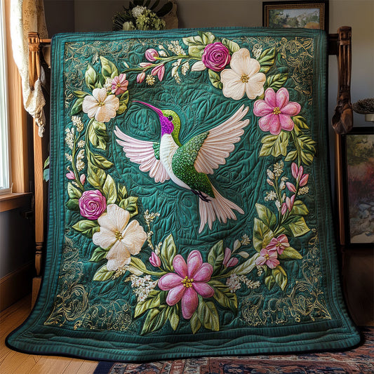 Hummingbird In Magic Wreath WY2403028CL Quilt