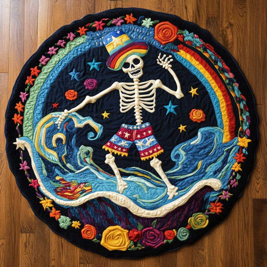 Tropical Skeleton WN1205099CL Quilted Round Mat