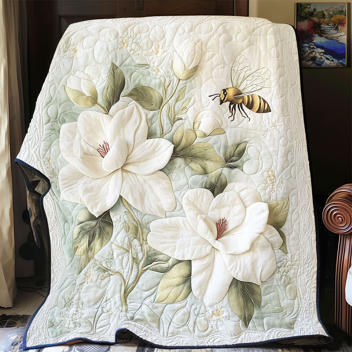 Bee In Magnolia Garden WY2103017CL Quilt