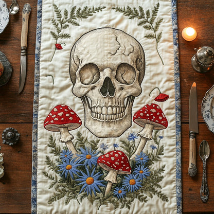 Enchanted Skull Garden WN1607009CL Quilted Table Runner