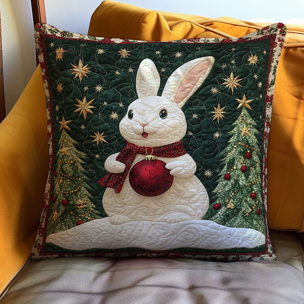 Christmas Rabbit WJ2311044CL Quilt Pillow Case