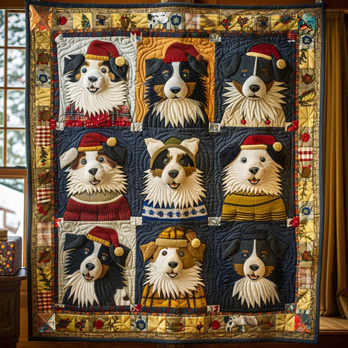 Border Collie Festive Friends WN1810017CL Quilt