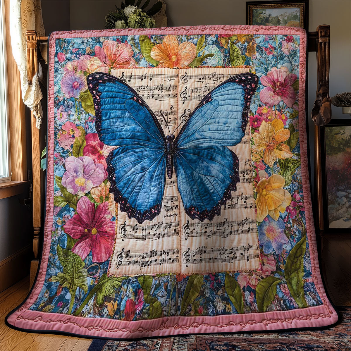 Blue Butterfly Symphony WN2403005CL Quilt