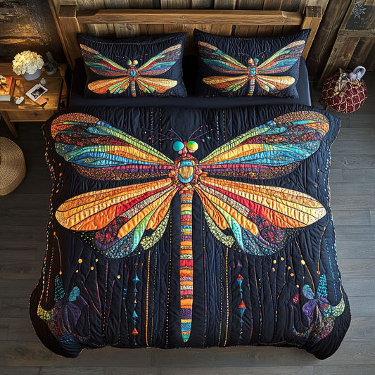 Colorful Dragonfly Portrait WY1302075CL Duvet Cover Set