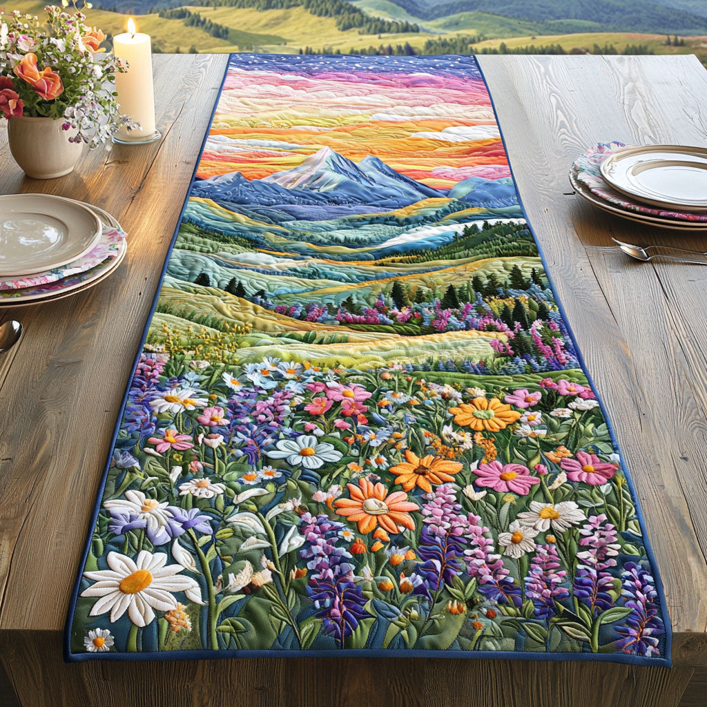 Flower Hill CW0407028CL Quilted Table Runner