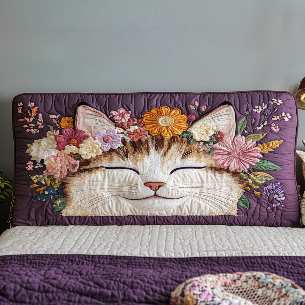 Blossom Cat WN2312001CL Quilted Headboard Slipcover