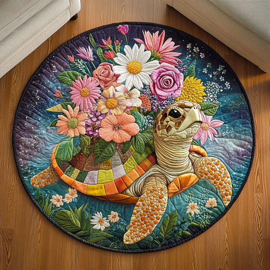 Turtle Bloom KL2111017CL Quilted Round Mat