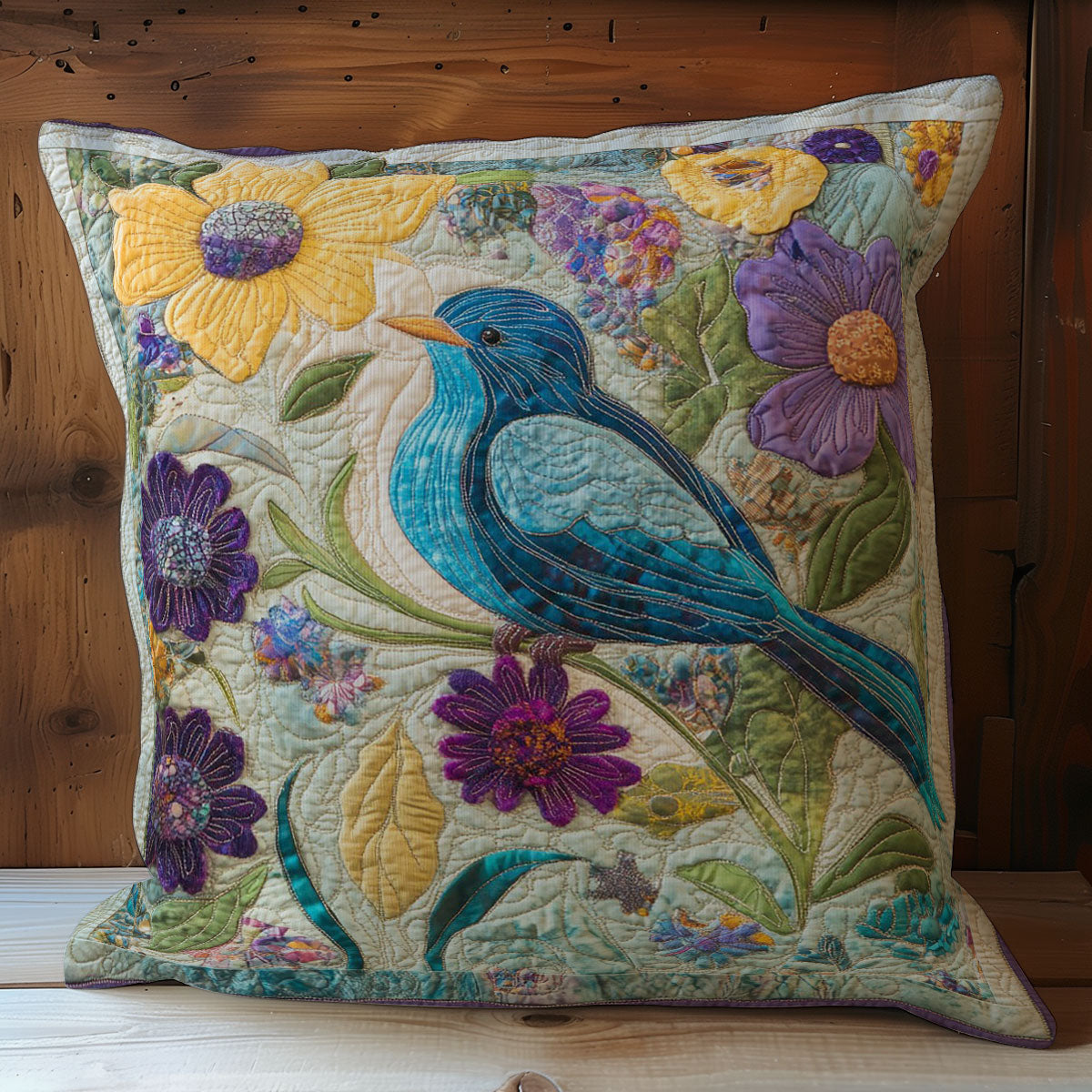 Blue Bird In Garden WY1102015CL Quilt Pillow Case