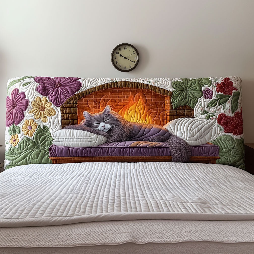 Sleeping Cat By Heater QA2812006CL Quilted Headboard Slipcover