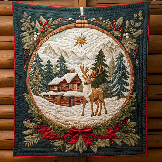 Reindeer Winter Snowglobe XK2509010CL Quilt