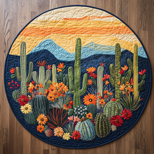 Desert Cactus LT2411007CL Quilted Round Mat